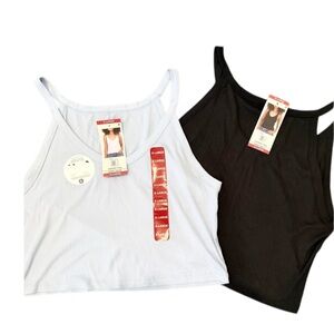NWT Aeropostale Wear 2 Ways Ribbed Crop Tank Women's Black and‎ Light Blue. XL